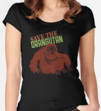 Save the Orangutan Fitted Scoop T-Shirt