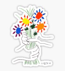 Pablo Picasso Blumenstrauß des Friedens 1958 (Blumenstrauß mit den Händen), T-Shirt, Artwork Sticker