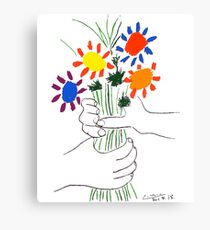 Pablo Picasso Blumenstrauß des Friedens 1958 (Blumenstrauß mit den Händen), T-Shirt, Artwork Leinwanddruck