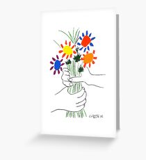 Pablo Picasso Blumenstrauß des Friedens 1958 (Blumenstrauß mit den Händen), T-Shirt, Artwork Grußkarte