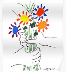 Pablo Picasso Bouquet De Paix 1958 (Bouquet De Fleurs Avec Des Mains), T Shirt, Création Poster