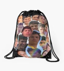 Ansel Elgort collage Drawstring Bag