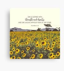 Proverbs and Sunflowers Canvas Print