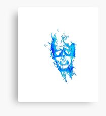 blue flaming skull Canvas Print