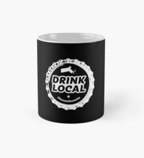 Drink Local Massachusetts Craft Beer Bottle Cap Mug