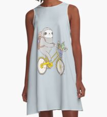 Biking Sloth A-Line Dress