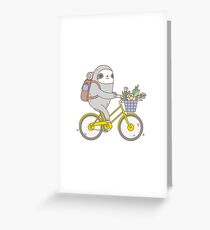 Tarjeta de felicitación Biking Sloth