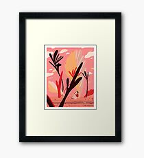 Colorful Landscape with a Girl Framed Print