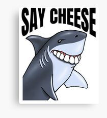 Say Cheese Funny Shark Teeth Shark Lovers Birthday Gift Canvas Print