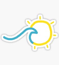 vague bleue dans le soleil jaune Sticker