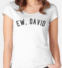 Ew David, In Schwarz Tailliertes Rundhals-Shirt