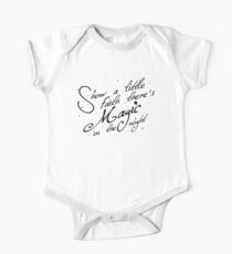 Magic in the night - black text Short Sleeve Baby One-Piece