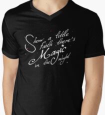 Magic in the night - white text Men's V-Neck T-Shirt
