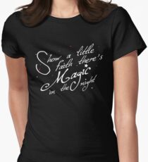 Magic in the night - white text Women's Fitted T-Shirt