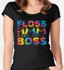 Floss Like A Boss Tie Dye Women's Fitted Scoop T-Shirt