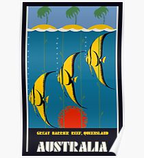 Great Barrier Reef Australia travel advertising Poster