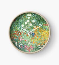 Reloj HD. Jardín de flores, por Gustav Klimt. ALTA DEFINICIÓN