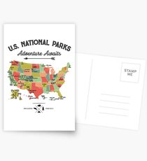 National Park Map Vintage T Shirt - All 59 National Parks Gifts T-shirt Men Women Kids Postcards