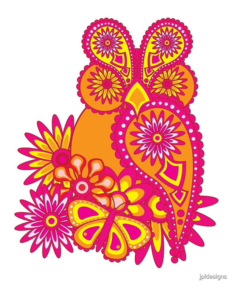 Fleurs De Hibou Abstrait Motif Floral Paisley Et Dessin De