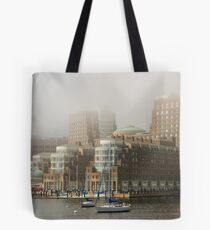 Rowes Wharf In The Mist Tote Bag