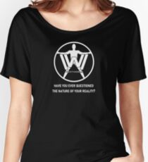 Westworld Host (White, Text 2) Women's Relaxed Fit T-Shirt