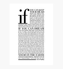 If by Rudyard Kipling (Black) Photographic Print