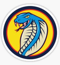 Cobra Viper Snake Head Attacking Circle Cartoon Sticker
