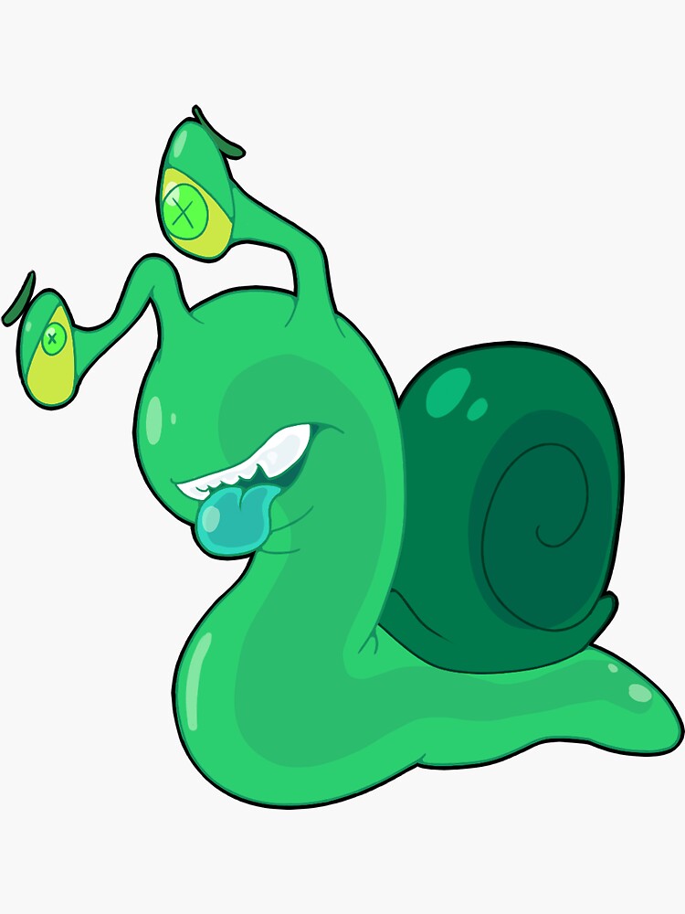 "Slimy Green Cartoon Snail" Sticker by SnailKaboom Redbubble