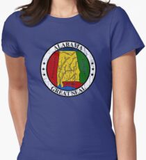 ALABAMA STATE SEAL - POPULAR DISTRESSED STATE DESIGN WITH ALABAMA STATE SEAL Women's Fitted T-Shirt