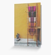 Colorful Woven Textiles in Mexico Greeting Card