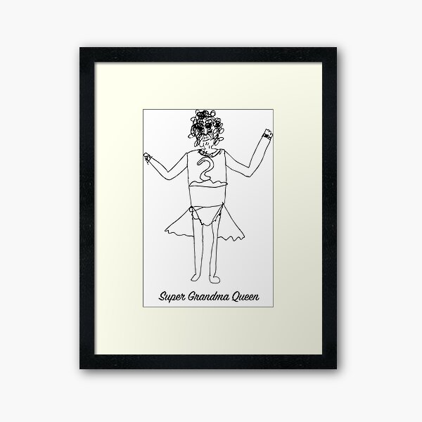 Super Grandma Queen Framed Art Print