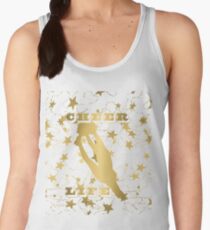 Cheer Life Design in Gold with Stars Women's Tank Top
