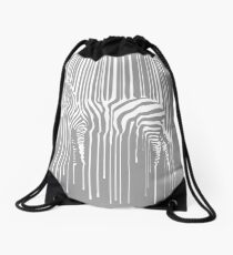 Melting zebra Drawstring Bag