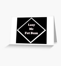 Lazy Super Hero or Alter Ego Logo Greeting Card