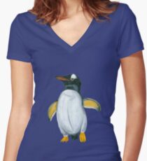 Gentoo Penguin Women's Fitted V-Neck T-Shirt