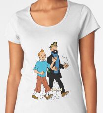 Tintin and Captain Haddock Women's Premium T-Shirt