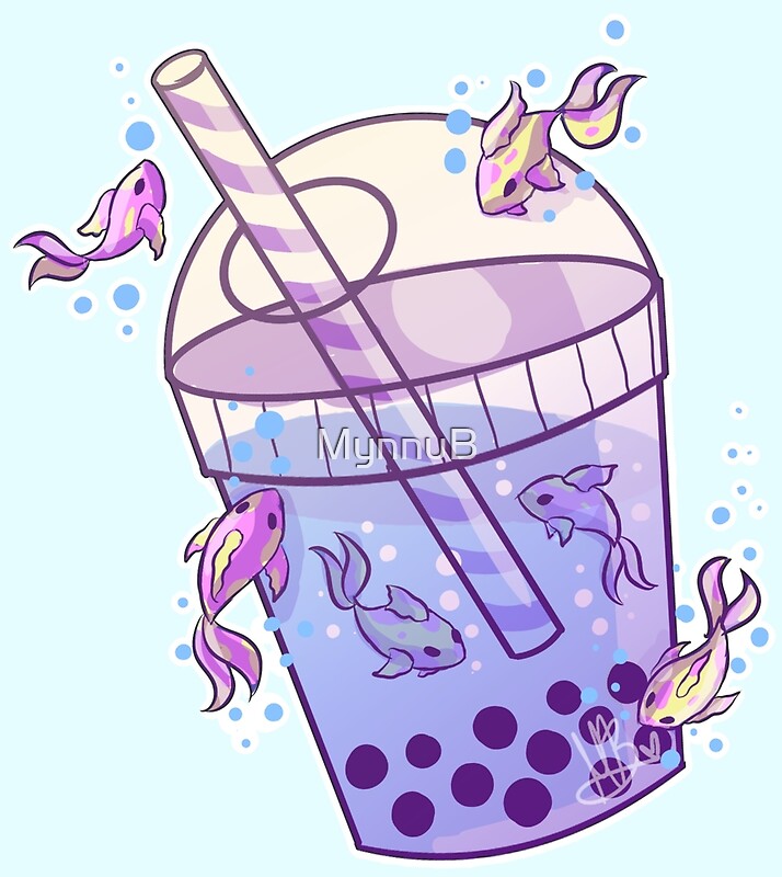 "Boba Tea Fish" by MynnuB Redbubble