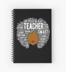 African American Teacher Afro Typography Word Art Spiral Notebook