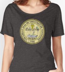 TENNESSEE STATE SEAL - POPULAR DISTRESSED STATE DESIGN WITH TENNESSEE STATE SEAL Women's Relaxed Fit T-Shirt