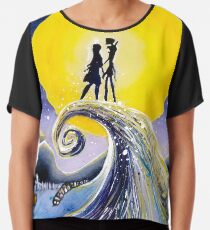 Jack and Sally Night Sky Watercolor Chiffon Top