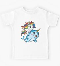 Unicorn Riding Narwhal T-Shirt Squad Mädchen Kinder Rainbow Unicorns Geschenke Party Kinder T-Shirt