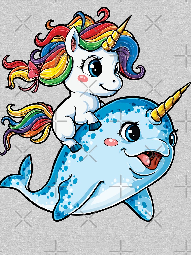 Unicorn Riding Narwhal T shirt Squad Girls Kids Rainbow Unicorns Gifts Party by LiqueGifts