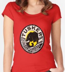 Distressed Tuskers Logo 2 Tailliertes Rundhals-Shirt
