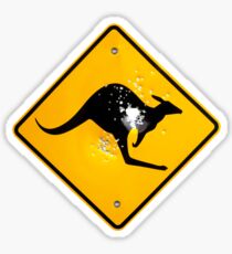 Kangaroo road sign Sticker