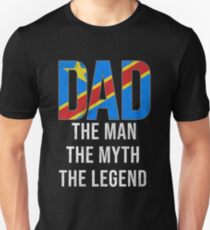 Congolese Dad The Man The Myth The Legend, Gift For Congolese Father From Democratic Republic Of Congo From Son Or Daughter - Democratic Republic Of Congo Flag in Dad Unisex T-Shirt