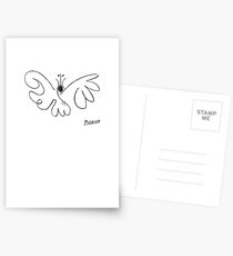 Pablo Picasso Butterfly Artwork T Shirt, Reproduction Sketch Postcards