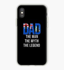 Falkland Islanders Dad The Man The Myth The Legend, Gift For Falkland Islanders Father From Falkland Islands From Son Or Daughter - Falkland Islands Flag in Dad iPhone Case