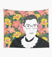 Ruth bader Ginsburg Floral Wall Tapestry