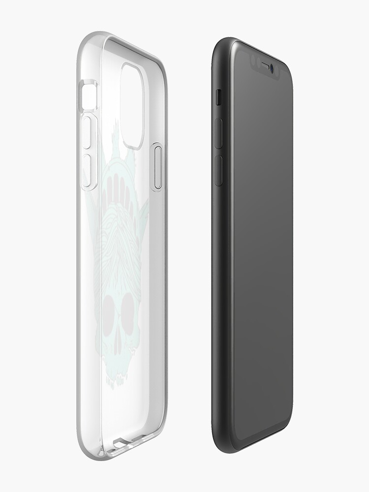 Coque iPhone « Lady Liberty Crâne », par mud1017