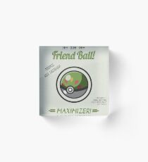 Retro Friend Ball Acrylic Block